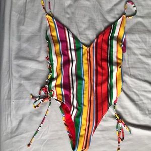 Zara striped tie up one piece